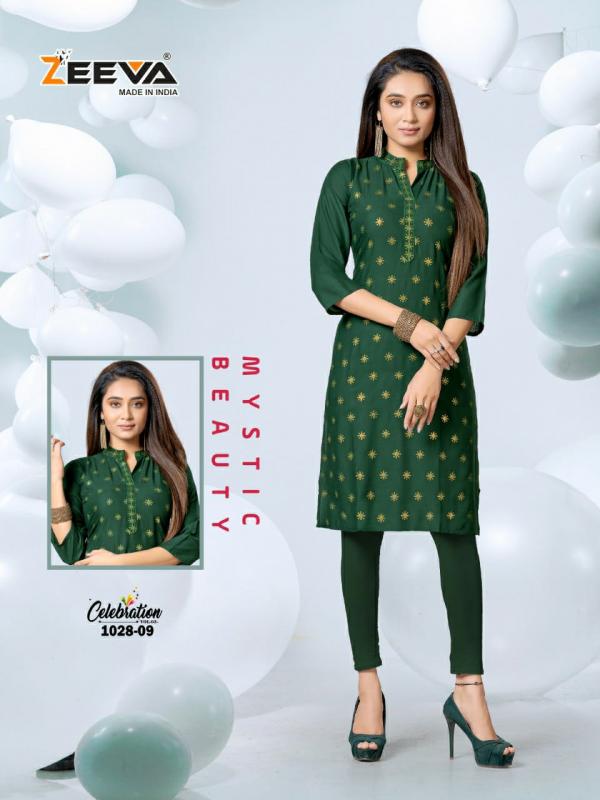 Zeeva Celebration Vol 3 Rayon Designer Kurti Collection